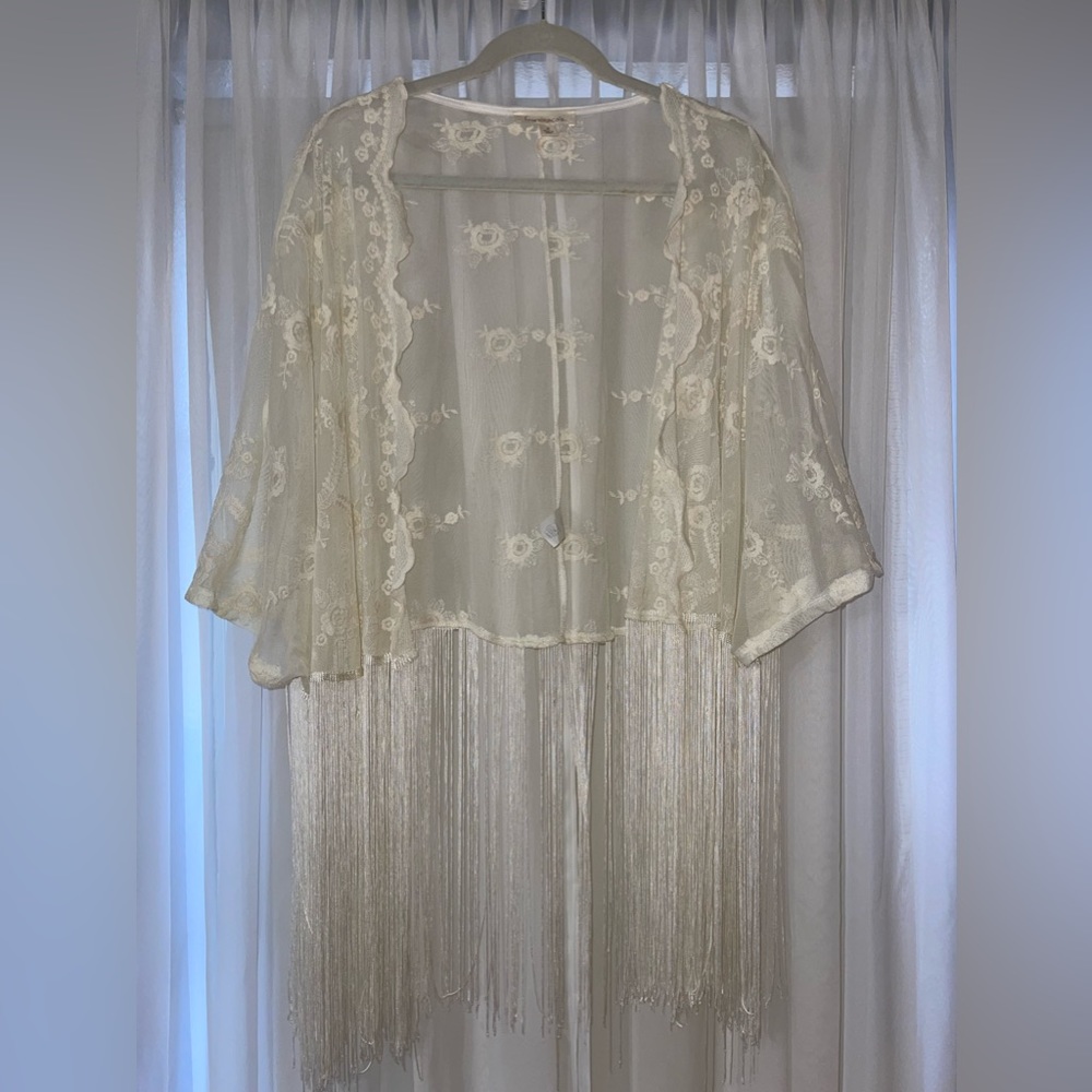 Cream Lace Cardigan